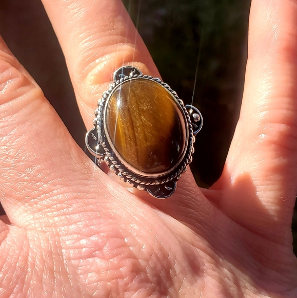 New Tiger Eye 925 Silver Ring. - Picture 7 of 16